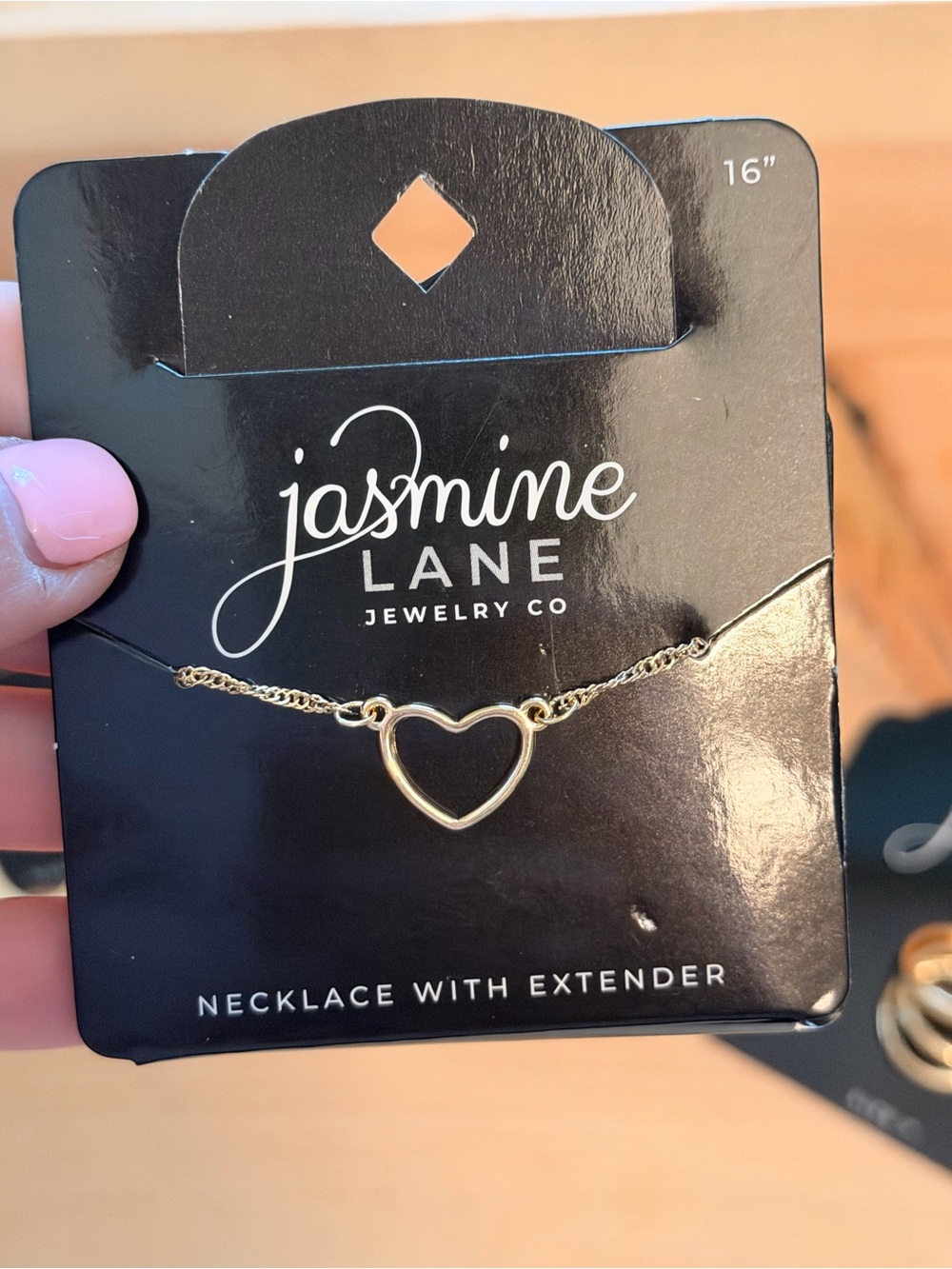Jasmine Gold Heart Pendant Necklace - 16"